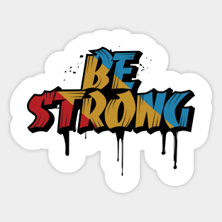 be strong graffiti design with retro color Sticker